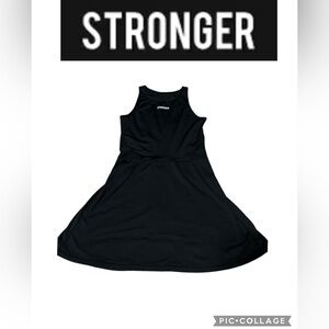 Stronger Black Sleeveless Halter Mini Athletic Dress